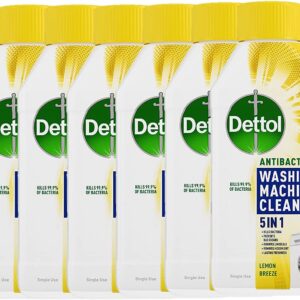 Dettol Washing Machine Cleaner, Lemon Breeze, Multipack of 6
