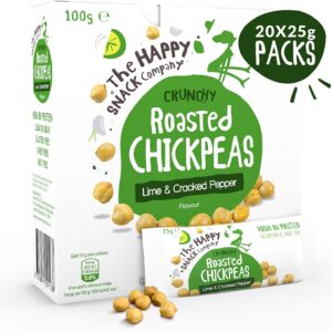 The Happy Snack Company Roasted Chickpeas, Lime & Cracked