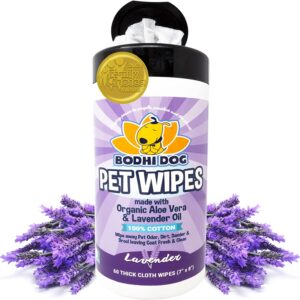 Pet Grooming Wipes | Natural 100% Cotton Lavender