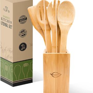 Deluxe Cooking Utensils Set with Holder and Grill Tongs